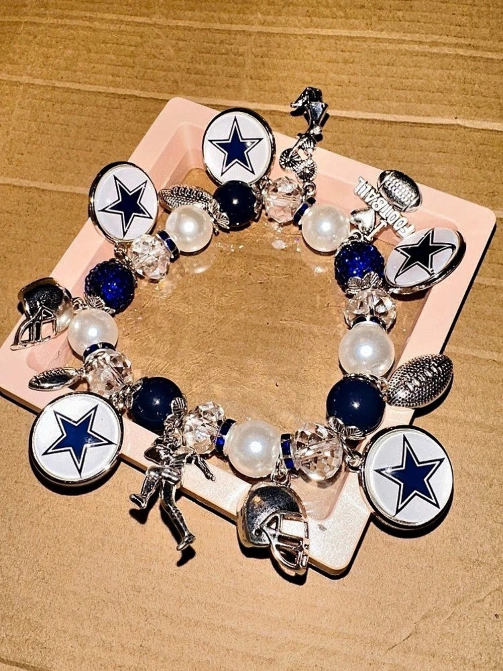 Blue & White Star Charm Bracelet Like New